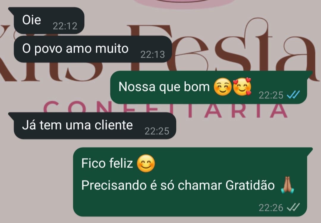 Print de conversa no WhatsApp com cliente