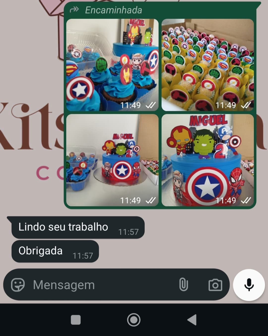 Print de conversa no WhatsApp com cliente