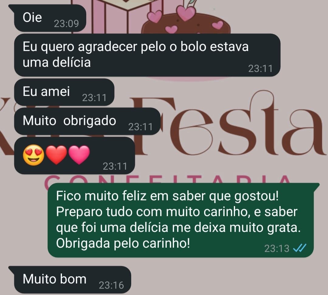Print de conversa no WhatsApp com cliente